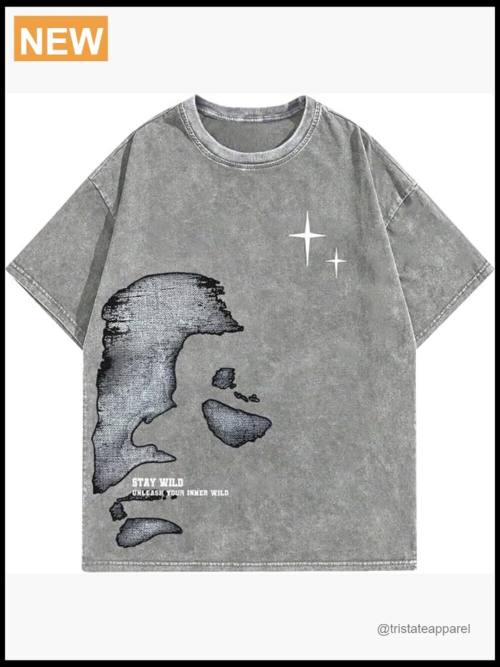 Oversized Drop Shoulder Vintage Graphic T-Shirt Cotton Crew Neck Tee
